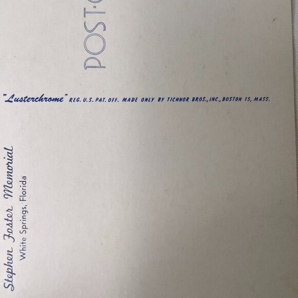 Vintage Postcard Stephen Foster Memorial Post White Springs Florida  u Lusterchr - Picture 4 of 4